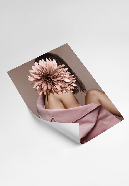 poster with flower and woman